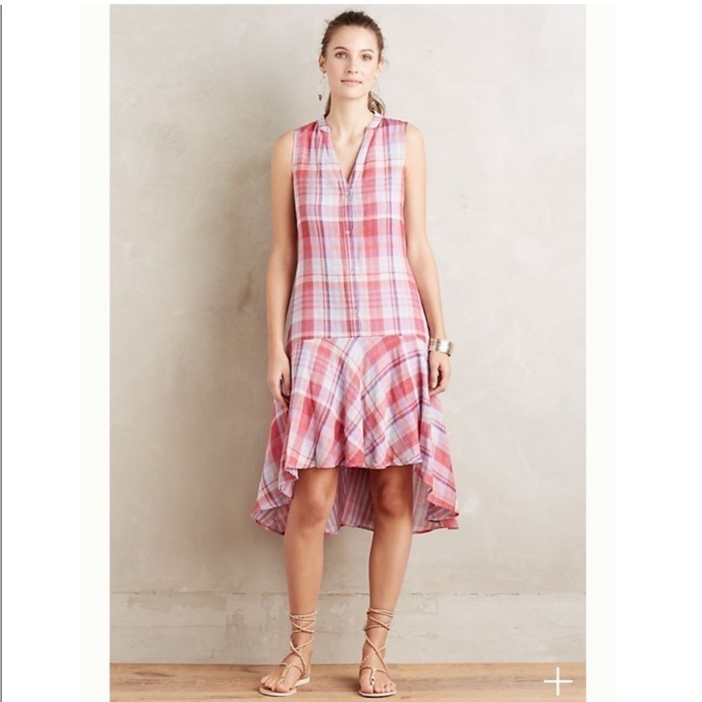NWT Anthropologie Pippa Swing Dress Plaid Cotton